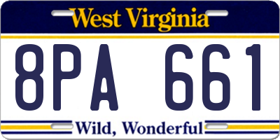 WV license plate 8PA661