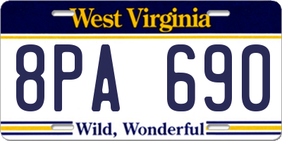 WV license plate 8PA690