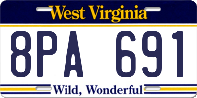 WV license plate 8PA691