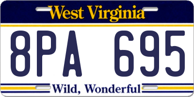 WV license plate 8PA695