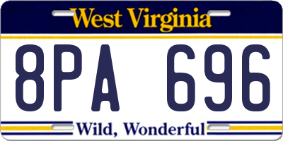 WV license plate 8PA696
