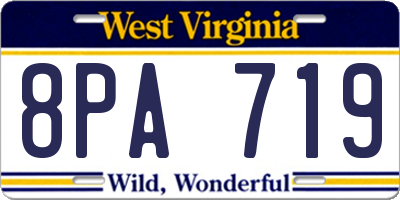 WV license plate 8PA719
