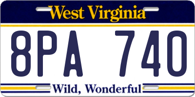 WV license plate 8PA740