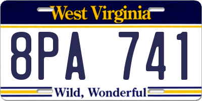 WV license plate 8PA741