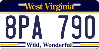 WV license plate 8PA790