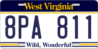 WV license plate 8PA811