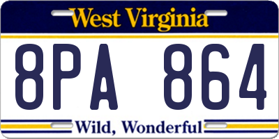 WV license plate 8PA864
