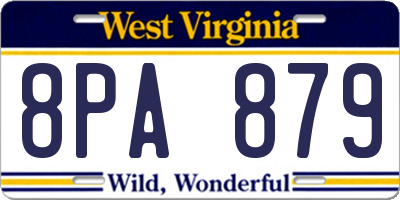 WV license plate 8PA879