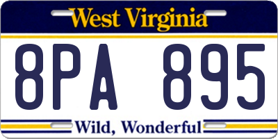 WV license plate 8PA895