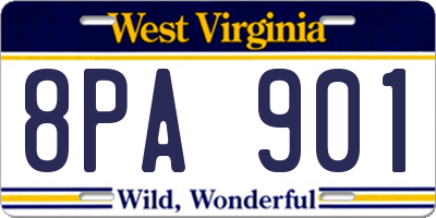 WV license plate 8PA901