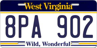 WV license plate 8PA902