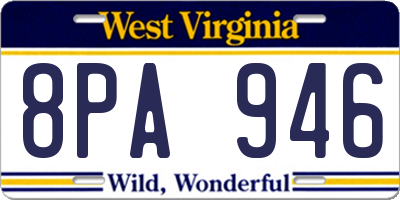 WV license plate 8PA946