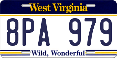 WV license plate 8PA979