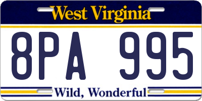 WV license plate 8PA995