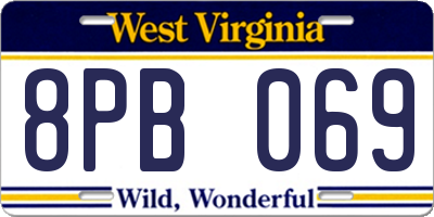 WV license plate 8PB069