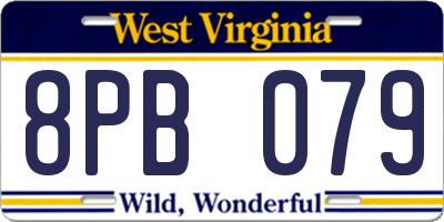 WV license plate 8PB079