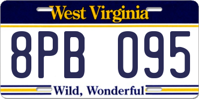 WV license plate 8PB095