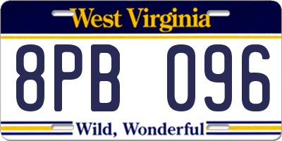 WV license plate 8PB096