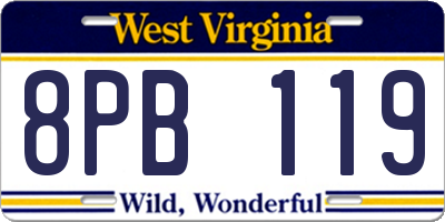 WV license plate 8PB119