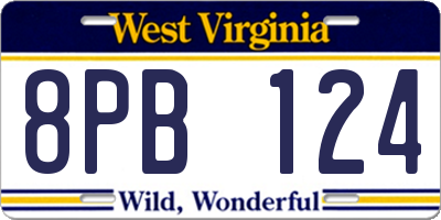 WV license plate 8PB124