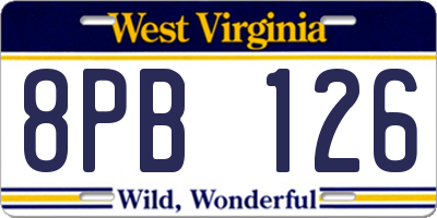 WV license plate 8PB126