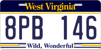 WV license plate 8PB146