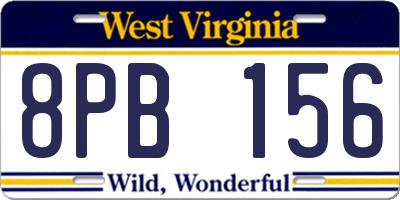 WV license plate 8PB156