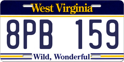 WV license plate 8PB159
