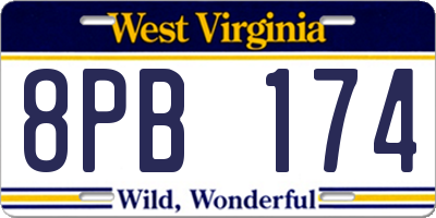 WV license plate 8PB174