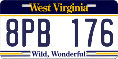 WV license plate 8PB176