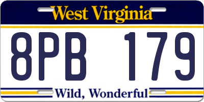 WV license plate 8PB179