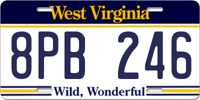 WV license plate 8PB246