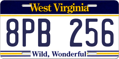 WV license plate 8PB256
