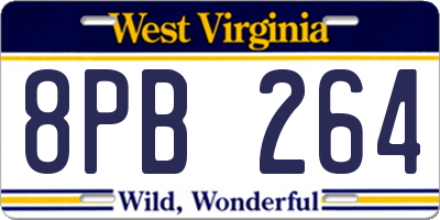 WV license plate 8PB264