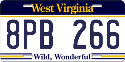 WV license plate 8PB266