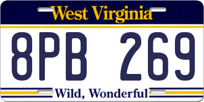 WV license plate 8PB269