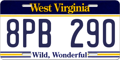 WV license plate 8PB290
