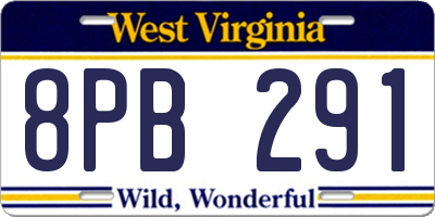 WV license plate 8PB291