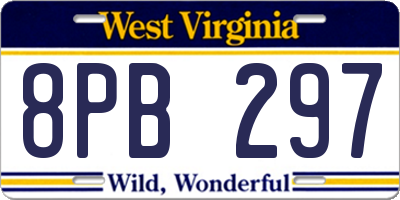 WV license plate 8PB297