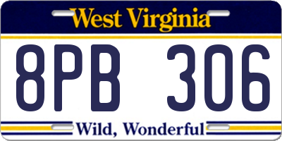 WV license plate 8PB306