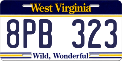 WV license plate 8PB323