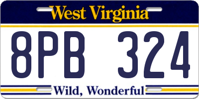 WV license plate 8PB324