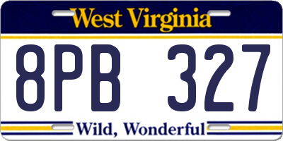 WV license plate 8PB327