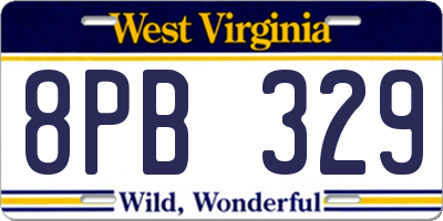 WV license plate 8PB329