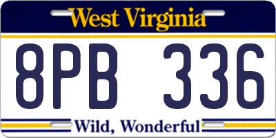 WV license plate 8PB336