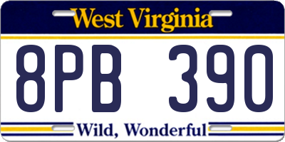 WV license plate 8PB390
