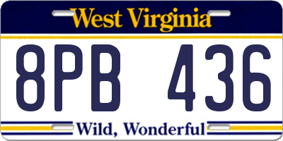 WV license plate 8PB436