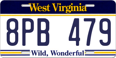 WV license plate 8PB479