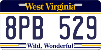 WV license plate 8PB529