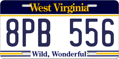 WV license plate 8PB556